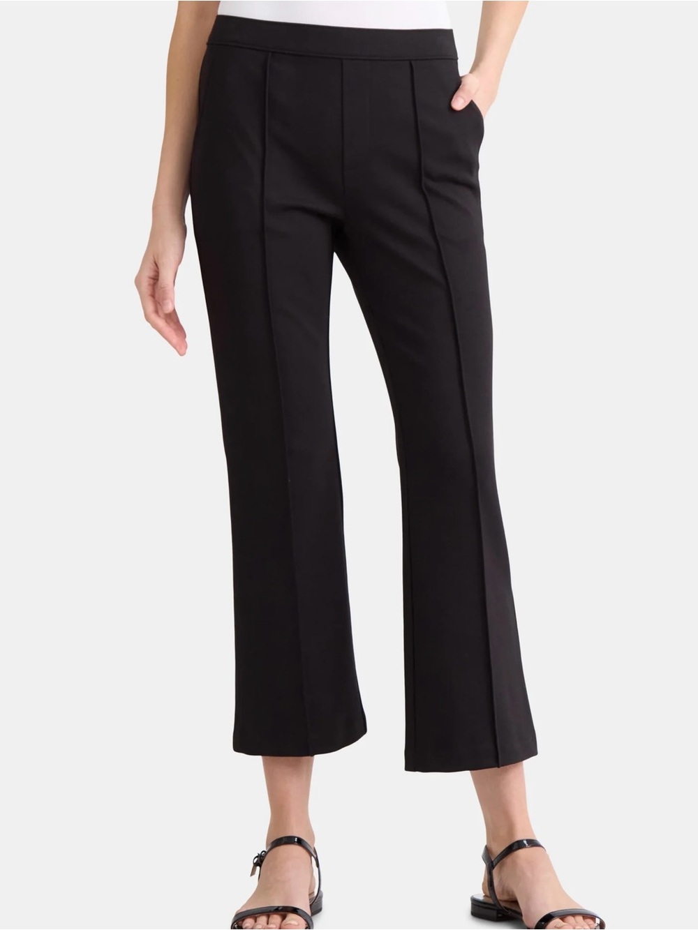 NWT Time and Tru Pull On Cropped Flare Pants, Black Soot, Size XXXL